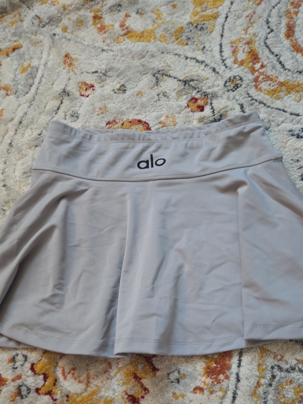 ALO Yoga Light Gray Flared Skater Skirt